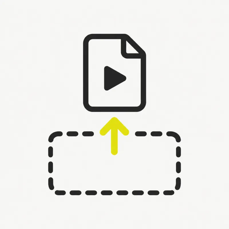 Illustration: an M4A file being dropped into an upload zone