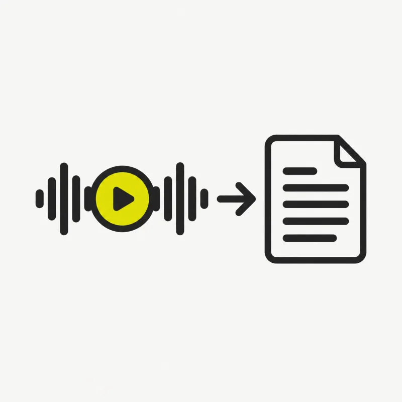 Illustration: a phone voice memo becoming a transcript