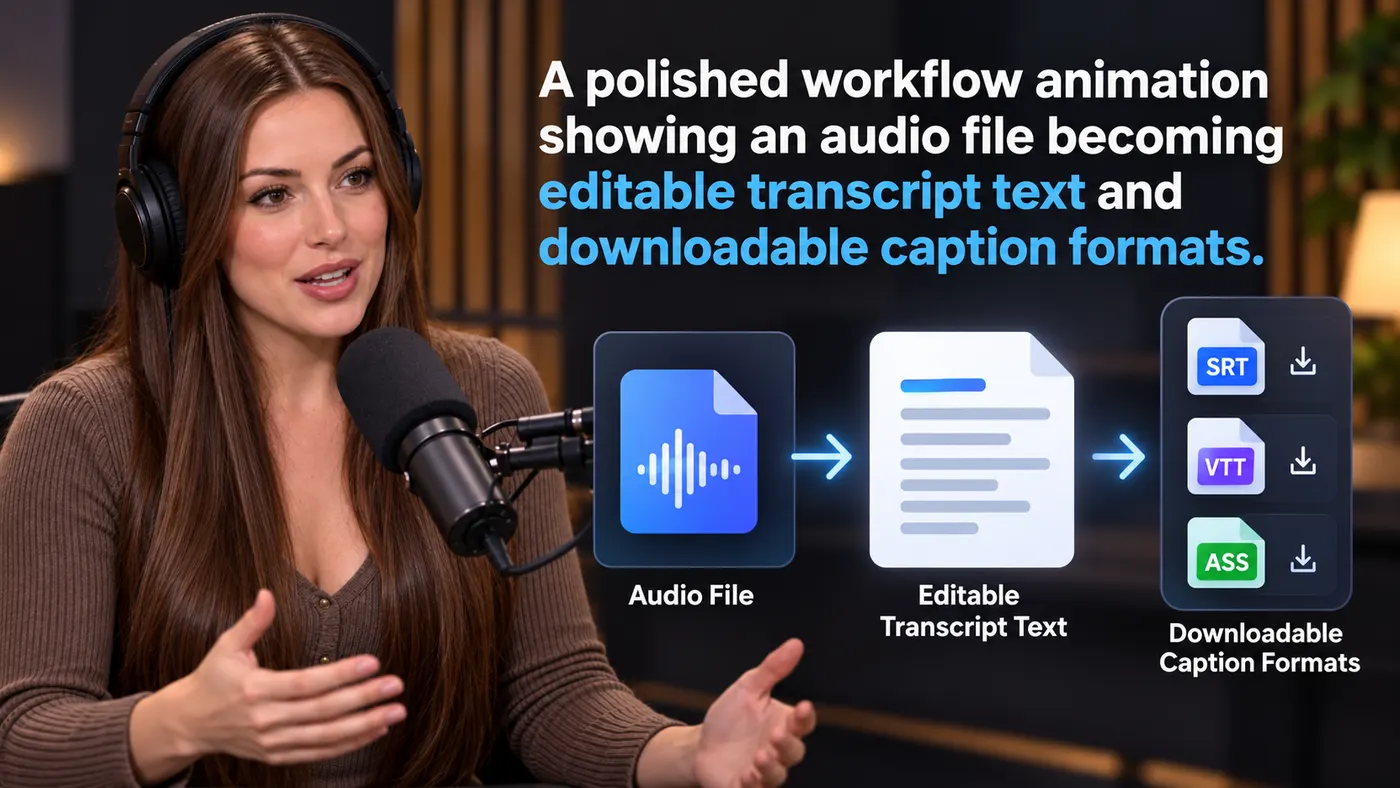Recording in, editable text out