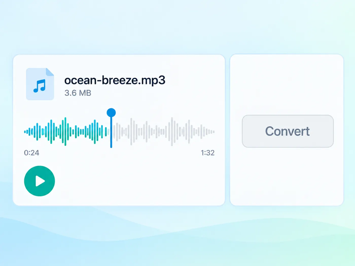 Illustration: a local MP3 preview before processing