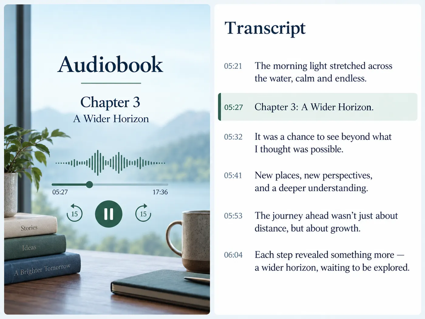 Illustration: narration audio next to text