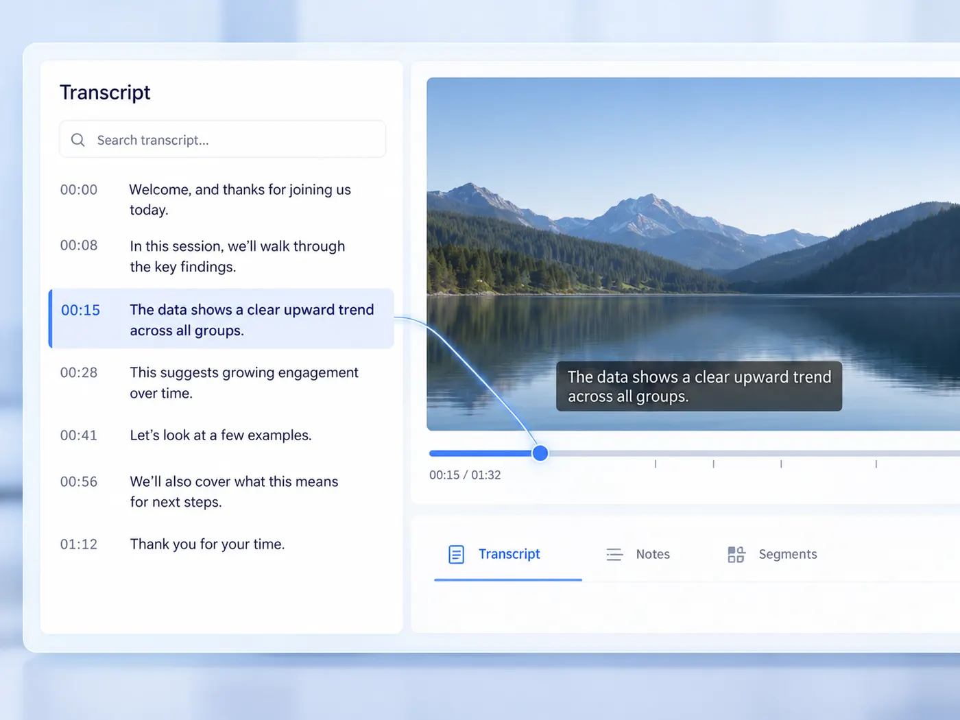 Illustration: a timestamp linking back to the video